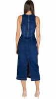 Blue Cotton Long Dress 3
