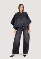 Black Cotton Denim Jacket 5
