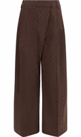 Brown Elastane Casual Pants 1