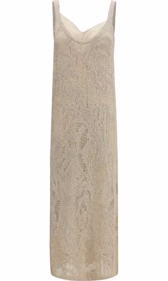 Beige Linen Casual Dress