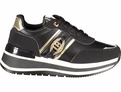 Black Polyurethane Women Sneaker