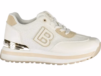 White Polyurethane Women Sneaker