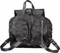 Black Polyurethane Women Backpack 2