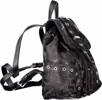 Black Polyurethane Women Backpack 3