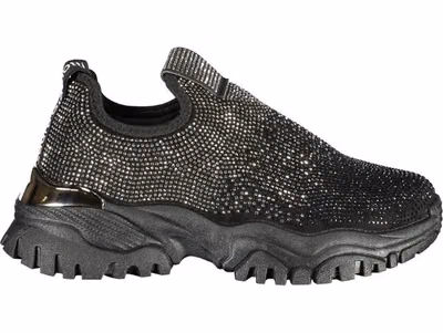 Black Polyurethane Women Sneaker