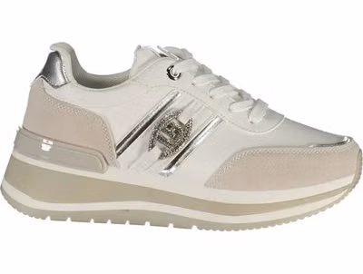 White Polyurethane Women Sneaker