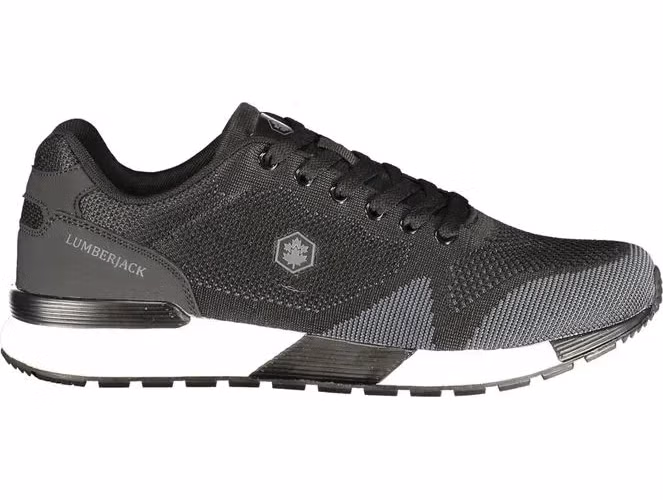 Black Polyester Men Sneaker