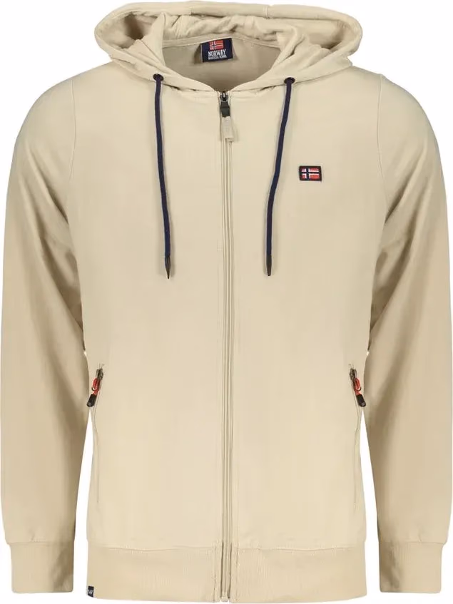 Beige Cotton Men's Hooded Sweatshirt