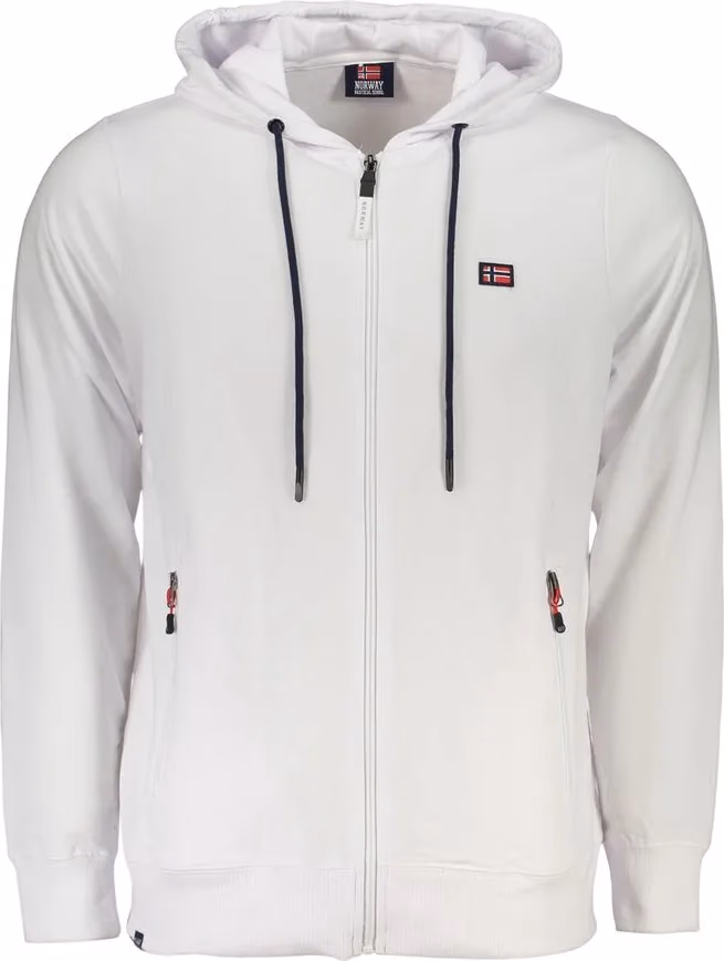 White Cotton Men's Sweatshirt Hoodie