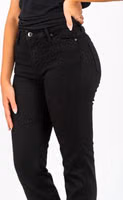 Black Cotton Straight-Leg Jeans 2
