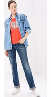 Blue Cotton Straight-Leg Jeans 3
