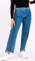 Blue Cotton Straight-Leg Jeans 1