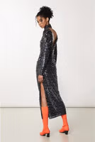 Gold Polyamide Cocktail Dress 3