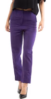 Purple Polyester Casual Pants 1