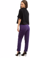 Purple Polyester Casual Pants 3