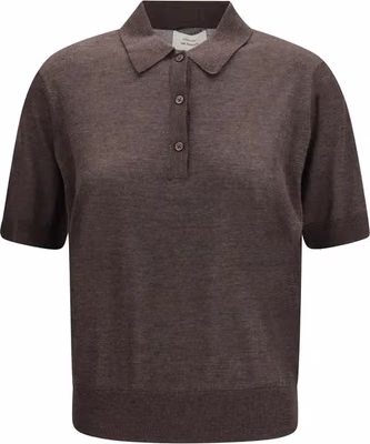Brown Cashmere Polo Shirt