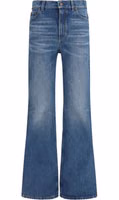 Blue Cotton Flared Jeans 1