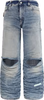 Blue Viscose Relaxed Fit Jeans 1