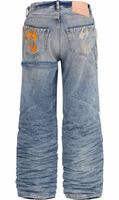 Blue Viscose Relaxed Fit Jeans 2