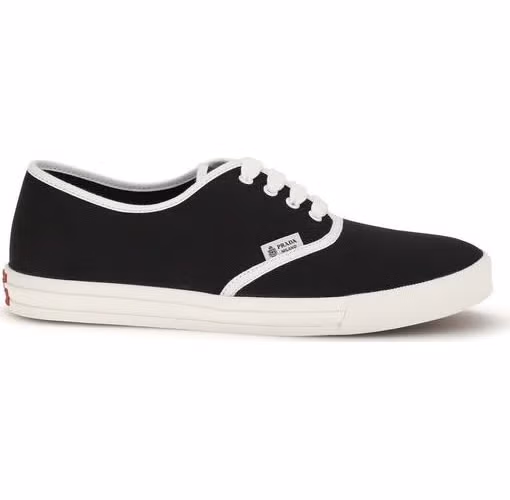 Black Cotton Athletic Sneakers