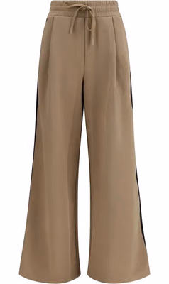 Beige Cotton Casual Pants