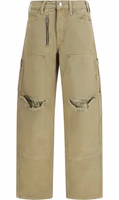 Bicolor Cotton Cargo Pants 1