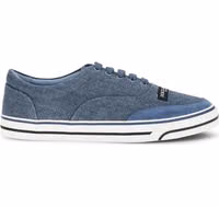 Blue Linen Low Top Sneakers 1
