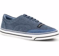 Blue Linen Low Top Sneakers 2