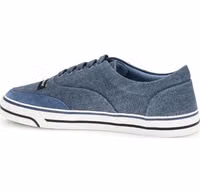 Blue Linen Low Top Sneakers 3