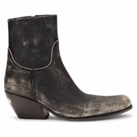 Black Calf Leather Bos Taurus Ankle Boots 1