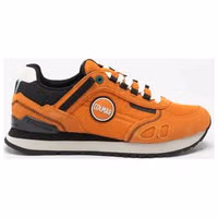 Orange Leather Athletic Sneakers 1