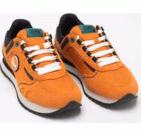 Orange Leather Athletic Sneakers 2