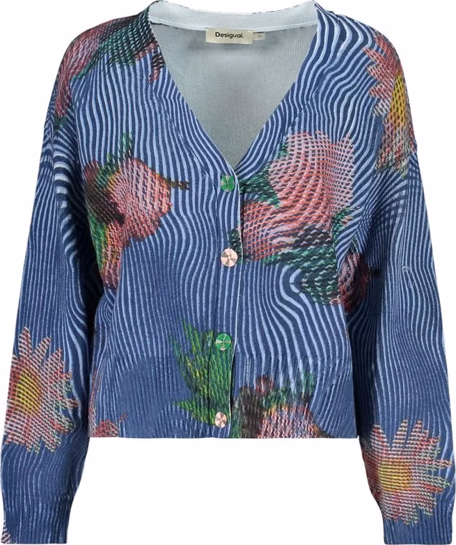 Blue Cotton Womens Cardigan