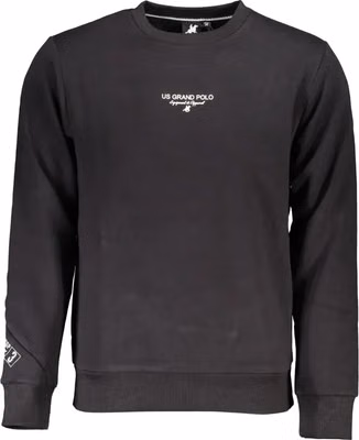 Black Cotton Men Sweatshirt
