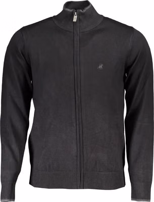 Black Viscose Men Cardigan