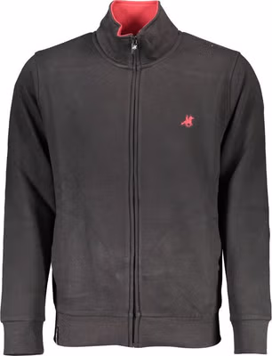 Black Cotton Men Sweatshirt