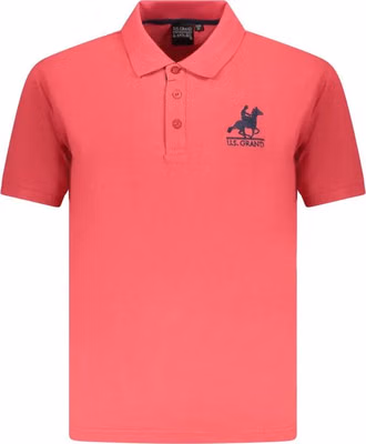 Red Cotton Men Polo Shirt