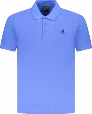 Blue Cotton Men Polo Shirt