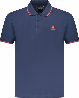 Blue Cotton Mens Polo Shirt