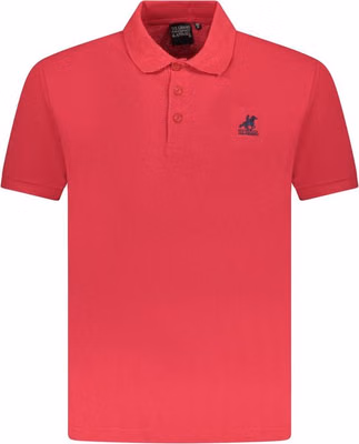 Red Cotton Men Polo Shirt