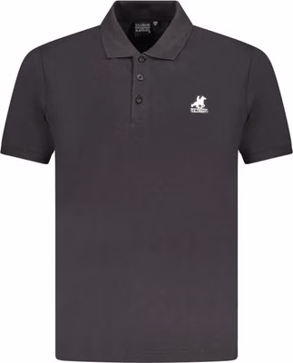 Black Cotton Mens Polo Shirt
