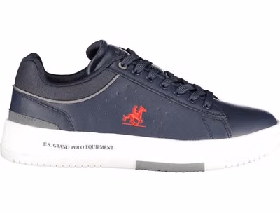 Blue Polyurethane Men Sneaker