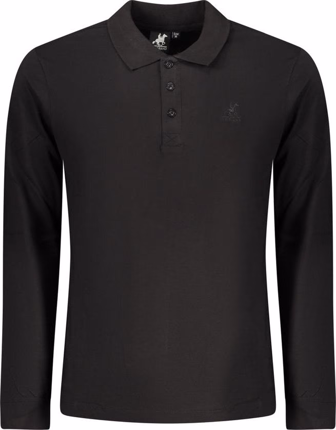Black Cotton Men Polo Shirt
