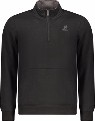 Black Polyester Men Sweatshirt