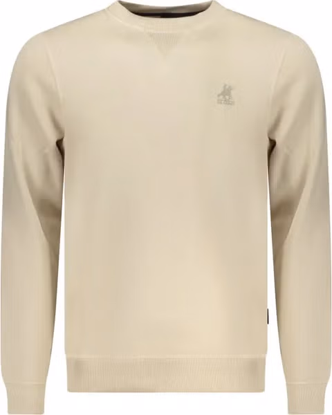 Beige Polyester Men Sweatshirt