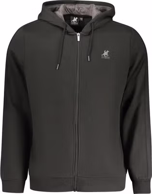 Black Cotton Men Hoodie