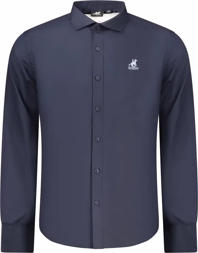 Blue Cotton Men Shirt