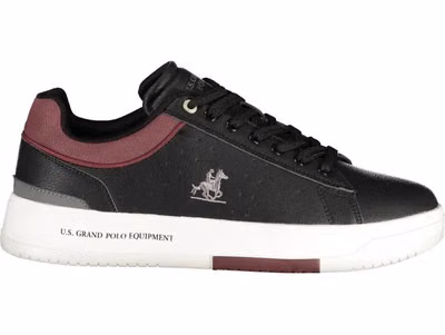 Black Polyurethane Men Sneaker