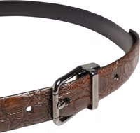 Brown Leather Silver Tone Metal Buckle Belt 3