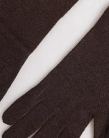 Brown Cashmere Knitted Elbow Length Mitten Gloves 3